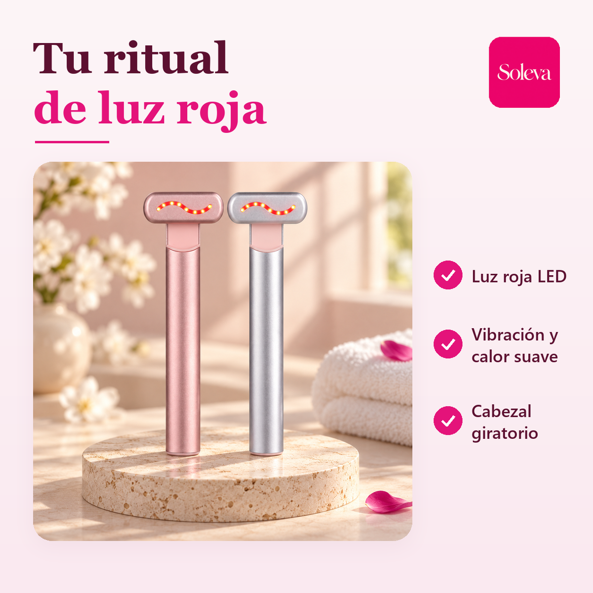 Masajeador Facial LED 4 en 1: ventajas